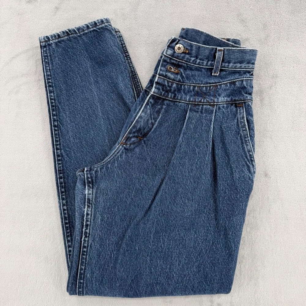 Vintage Lee High Waisted Pleated Jeans Womens 11 Medium Wash USA Made 90s